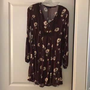 Staccato maroon floral dress